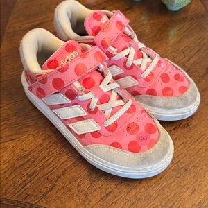 Adidas Kids Pink and White Sneakers
